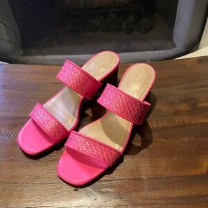Ann Tylor Women Saladals two straps Slip On Sandals pink Size 6.5-7